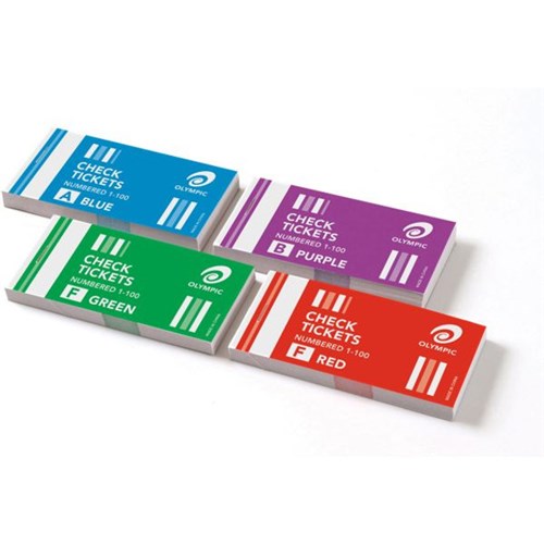 Olympic Check Ticket Book No. 1-100